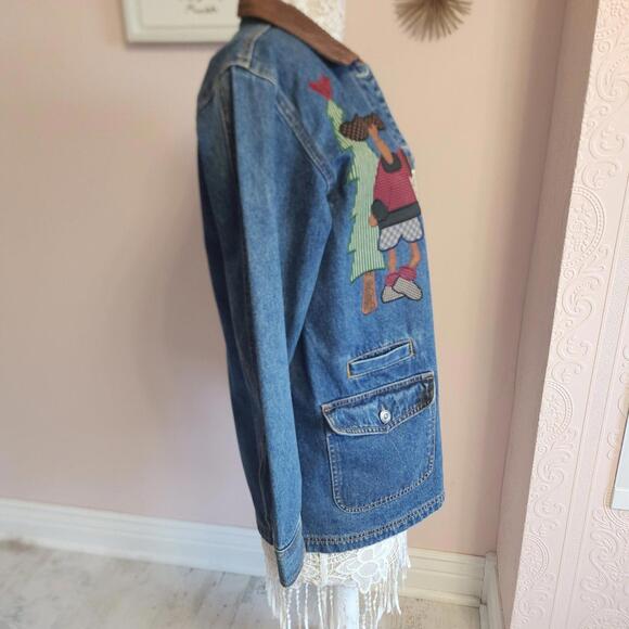 EUC Land of Loons Unique moose crossing embroidered Small jacket coat - Picture 2 of 8